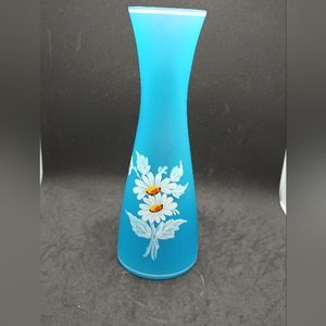 HOST PICK! vintage blue white flower painted vase